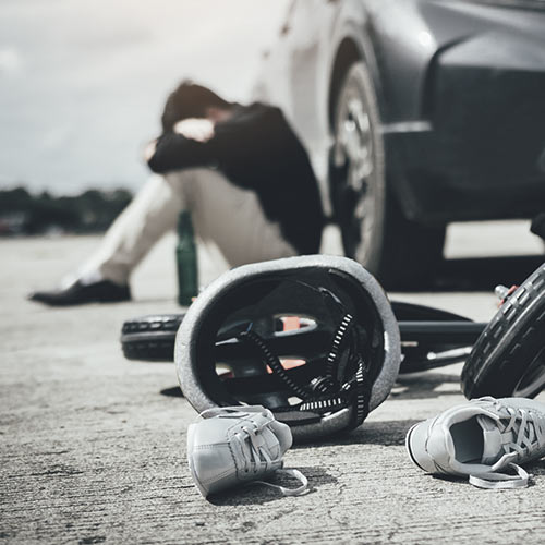 cycliste renversé par une voiture